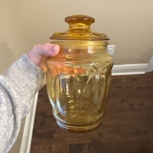 Amber Glass Jar with Lid